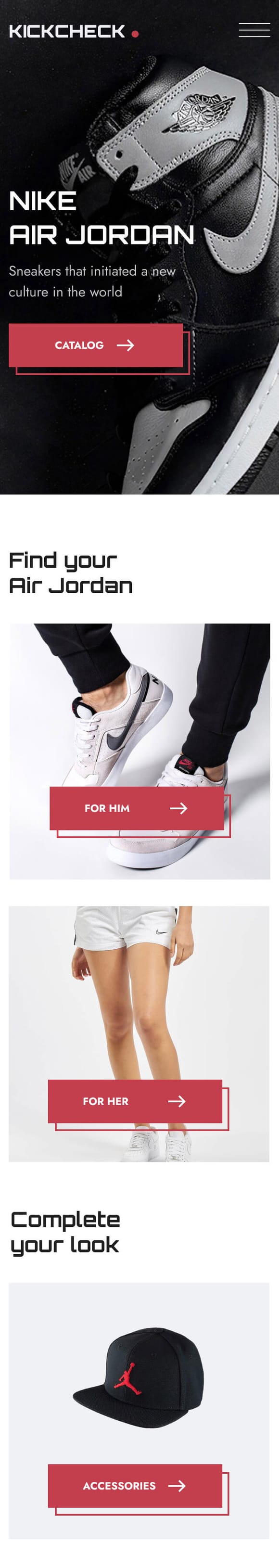 Home page mobile